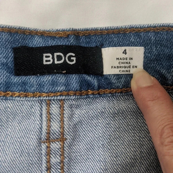 BDG A-line Button Front Mini Skirt Color Blue Size 4 - Picture 15 of 15